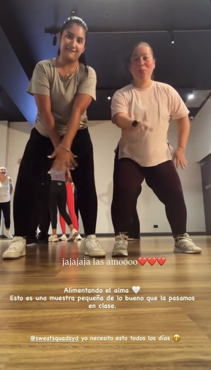 Instagram story from a Sweat Squad member