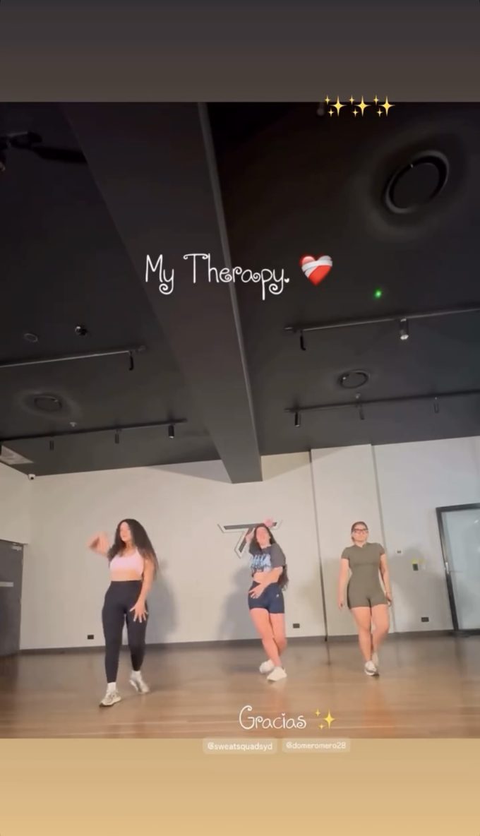 Instagram story from a Sweat Squad member
