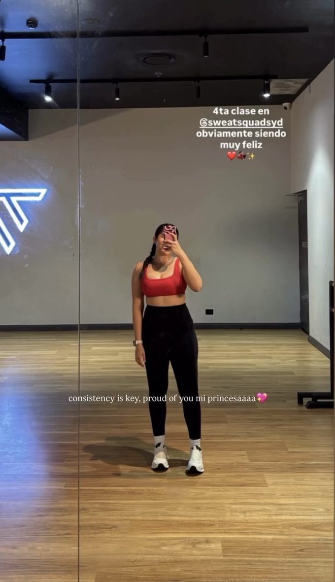 Instagram story from a Sweat Squad member