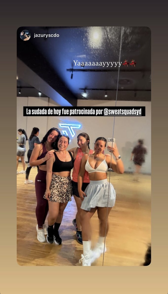 Instagram story from a Sweat Squad member