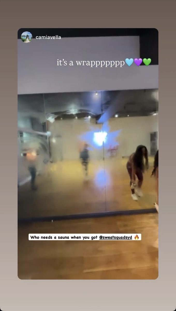 Instagram story from a Sweat Squad member